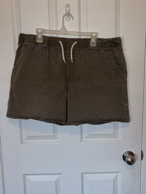 Olive Elastic Waist Shorts